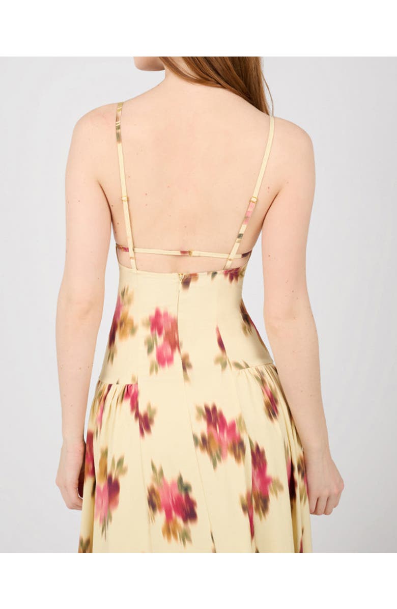 WeWoreWhat Blurred Floral Flare Panel Midi Dress, Alternate, color, Sand Multi