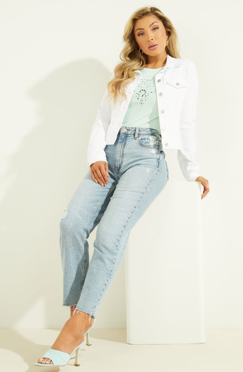 GUESS Sexy Denim Trucker Jacket, Alternate, color, 