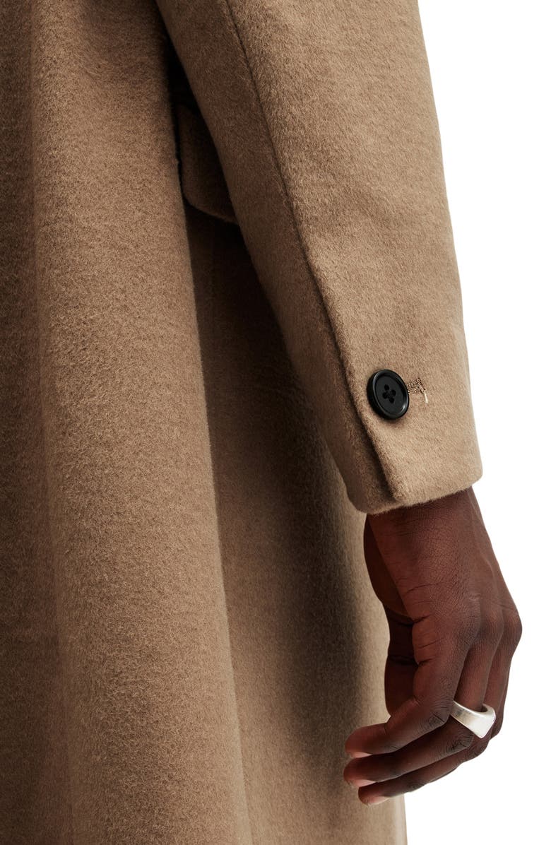 AllSaints Hal Longline Coat, Alternate, color, Camel Brown