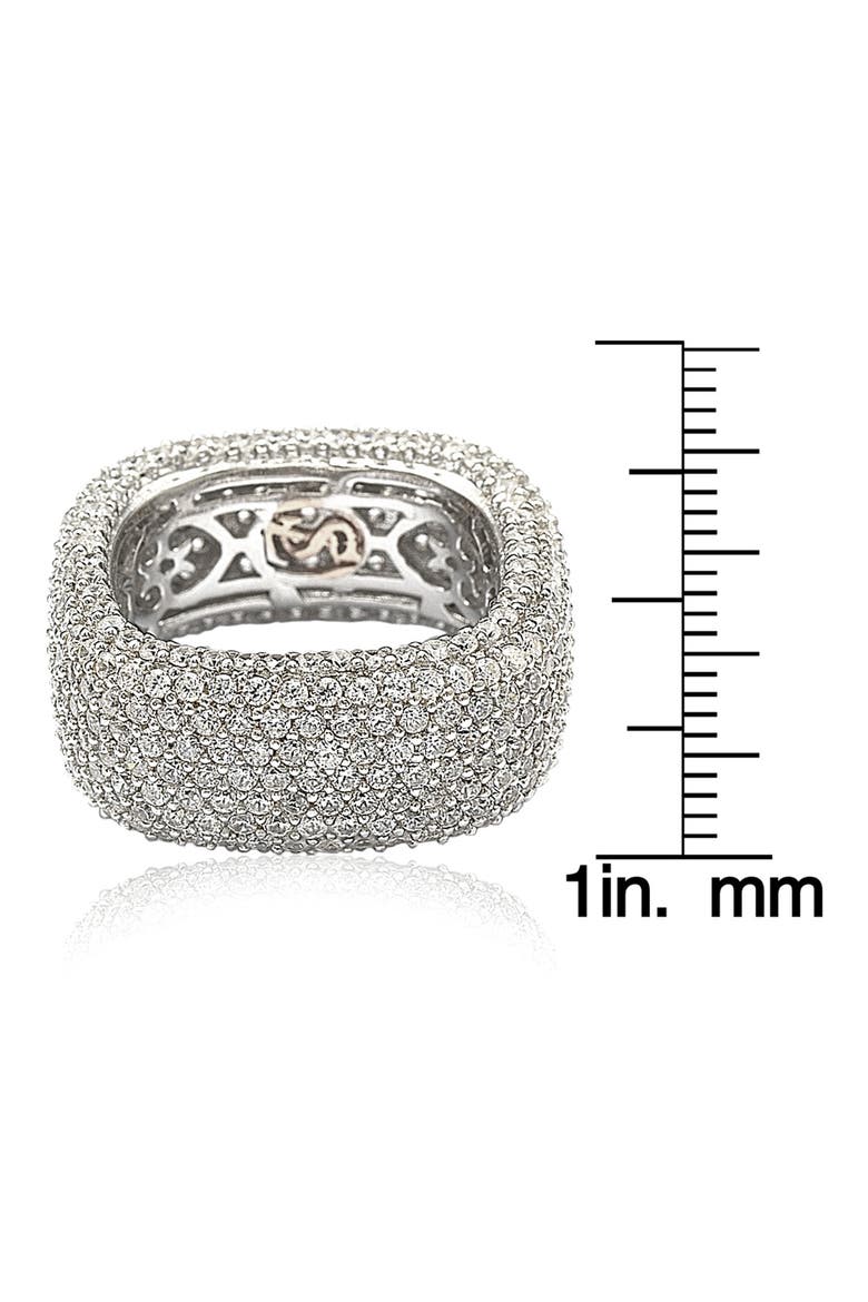Sterling Silver Pavé Cubic Zirconia Square Eternity Band Ring, Alternate, color, WHITE