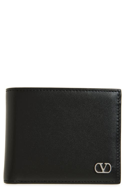 Valentino Garavani Vlogo Leather Bifold Wallet In Black