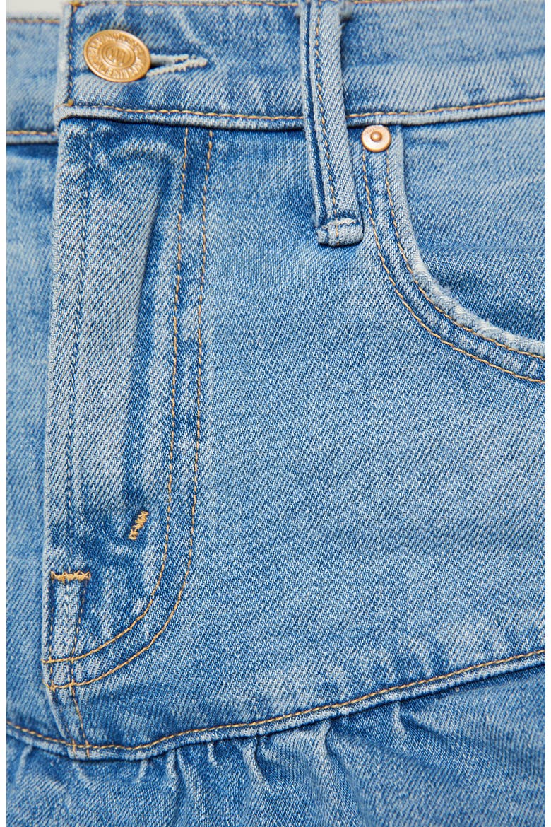 The Ruffle My Feathers Denim Miniskirt, Alternate, color, CHAOS CAME KNOCKING