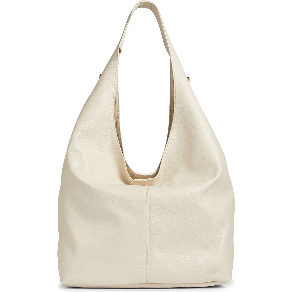 Lk Bennett Soula Leather Shoulder Bag In Ecru