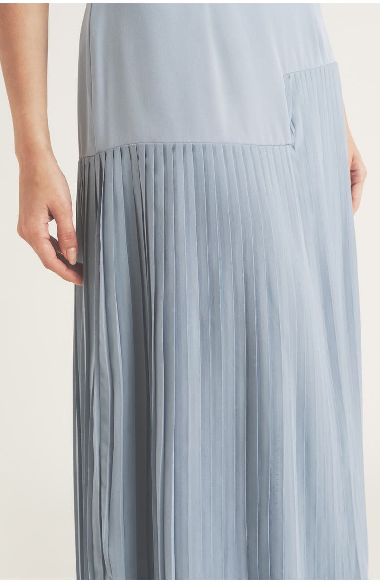 Six Stories Pleated Cap Sleeve Maxi Dress, Alternate, color, Blue