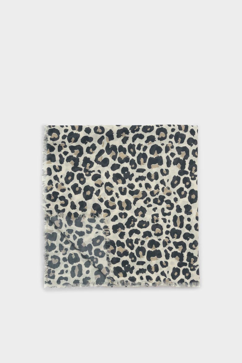 Leopard Printed Scarf, Main, color, TAUPE