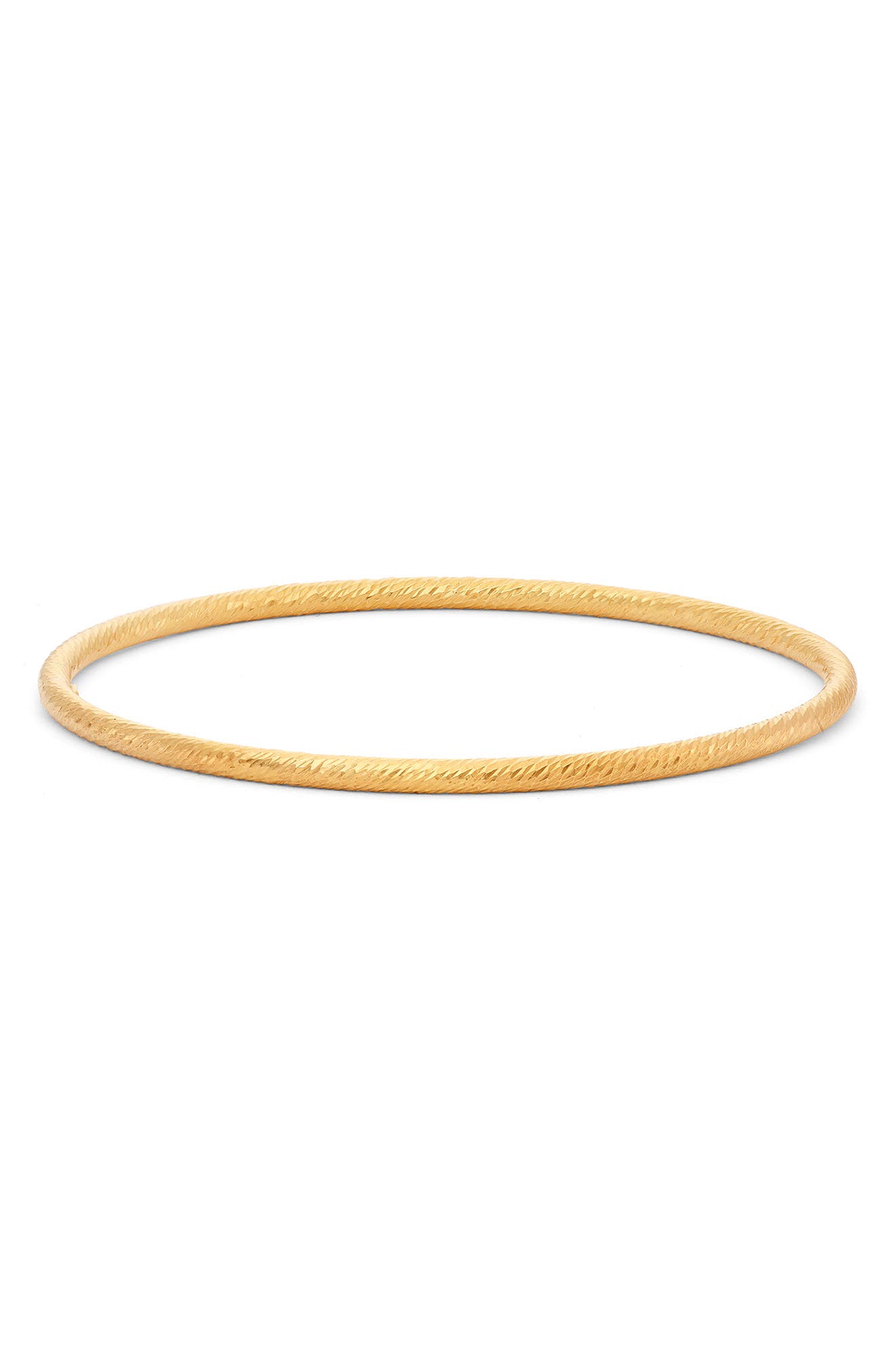 14K Gold Plate Sterling Silver Textured Bangle Bracelet