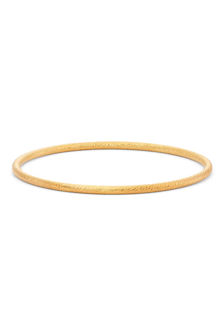 14K Gold Plate Sterling Silver Textured Bangle Bracelet, Main, color, YELLOW