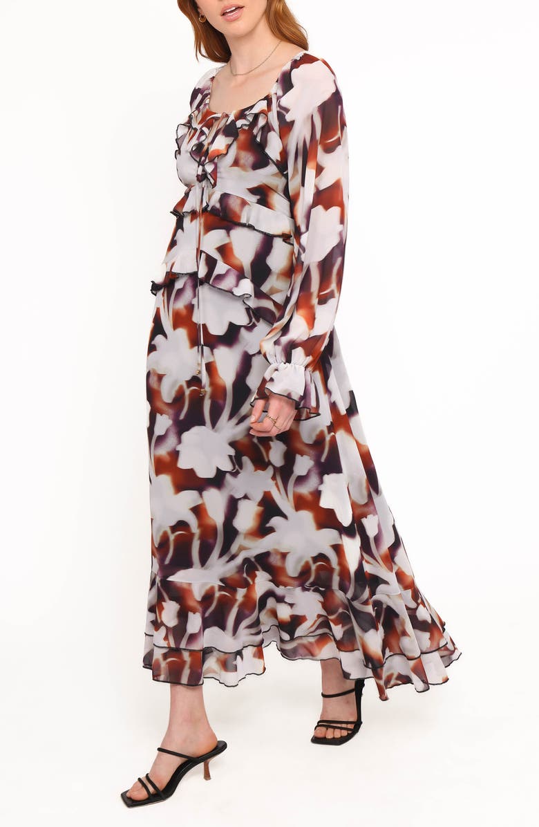 Petal & Pup Kasey Floral Print Long Sleeve Maxi Dress, Alternate, color, Blurred Floral