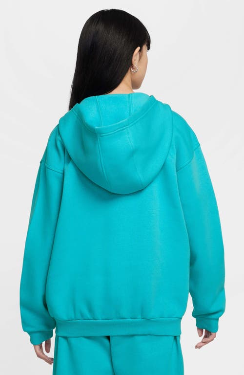 Nike Sportswear Club Fleece Big Kids' Oversized Full-zip Hoodie In Dusty Cactus/white