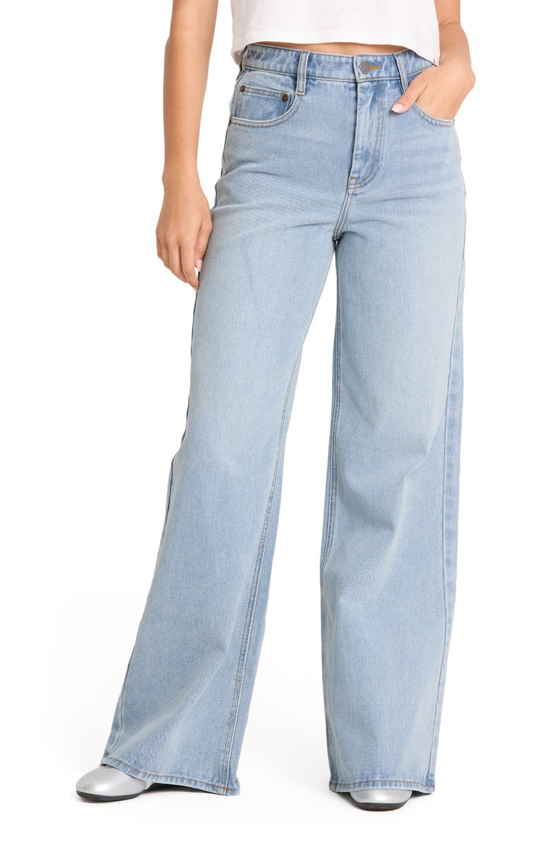 Billabong Free Fall High Waist Flare Leg Jeans, Main, color, Light Wash