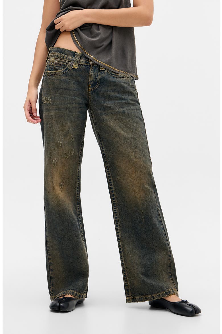Kayla Low Rise Wide Leg Jeans, Main, color, DARK VINTAGE