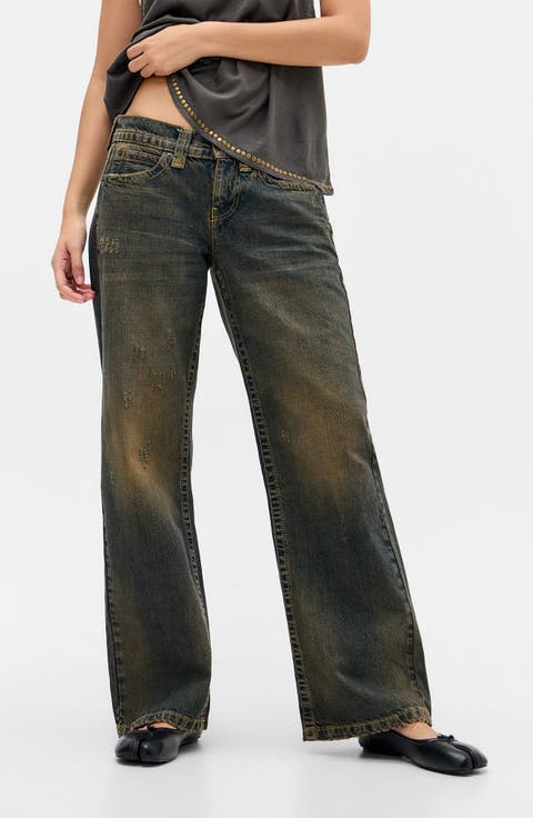 Kayla Low RIse Wide Leg Jeans (Dark Vintage)