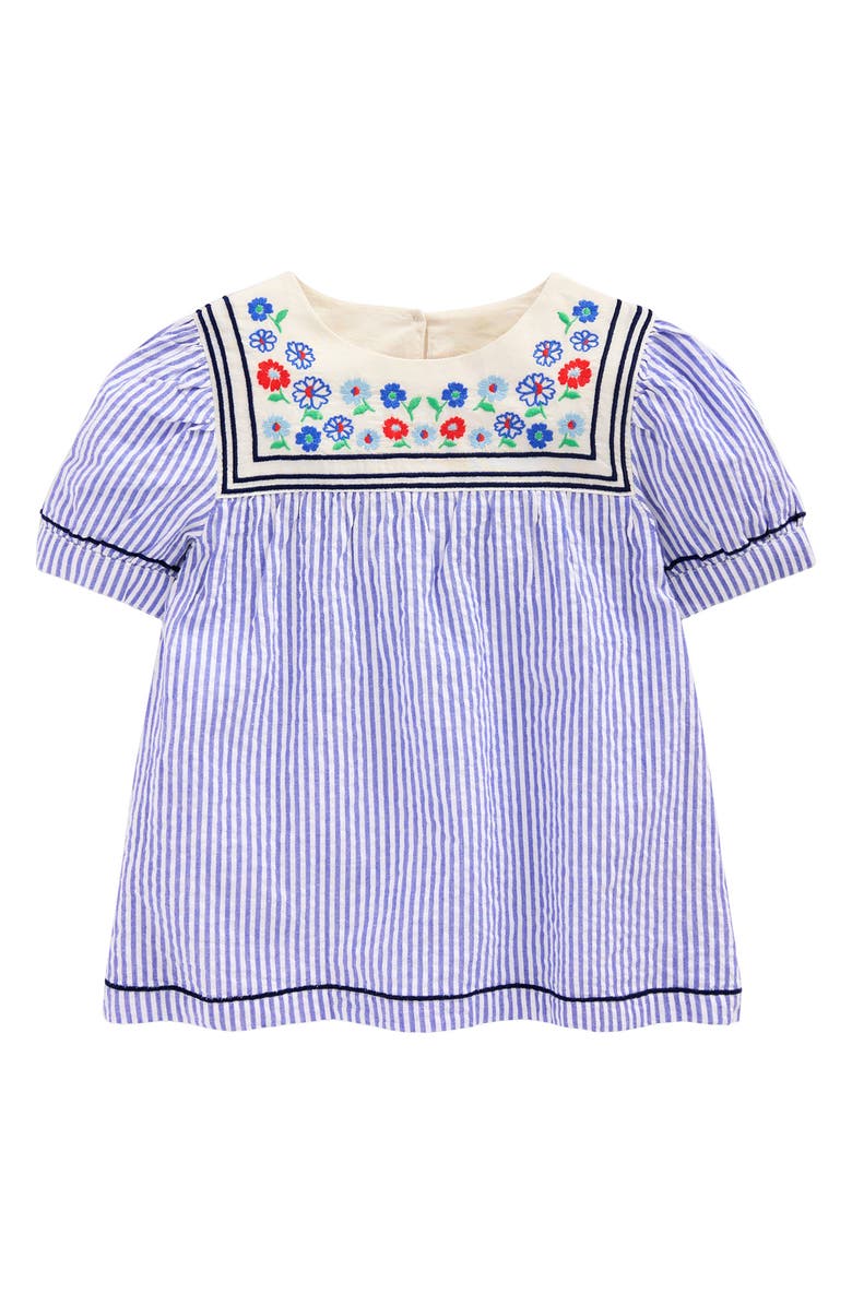 Mini Boden Kids' Stripe Floral Embroidered Cotton Sailor Top, Main, color,
