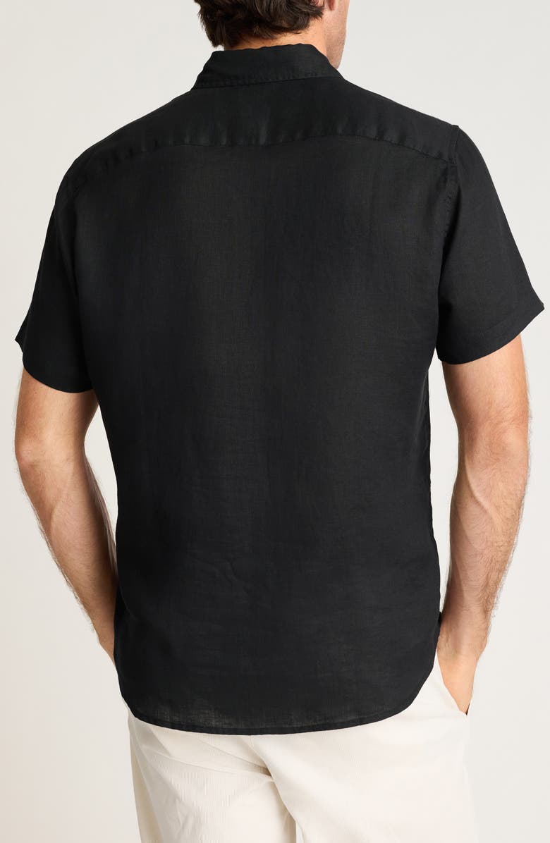 Bonobos Slim Fit Linen Short Sleeve Shirt, Alternate, color, Black Linen