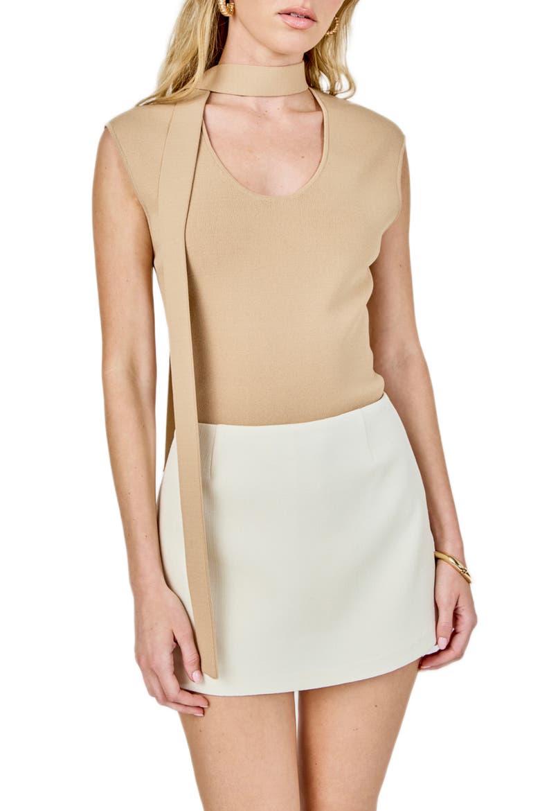 Knit Tank & Scarf, Main, color, KHAKI