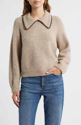 Blanket Stitch Alpaca Blend Sweater