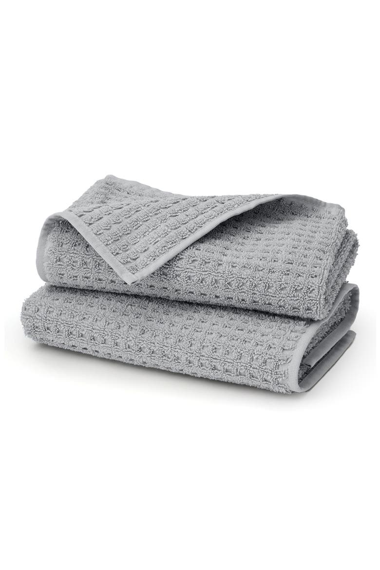 Set of 2 Waffle Organic Cotton Hand Towels, Main, color, SHORE