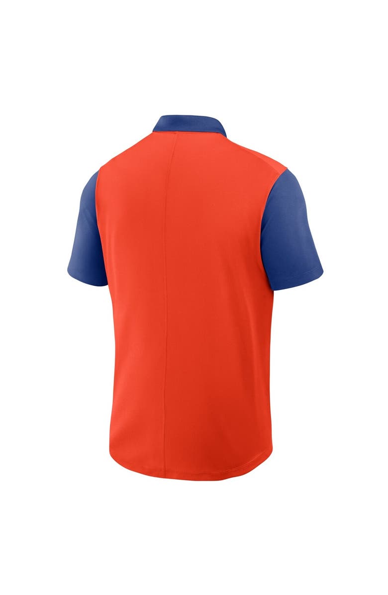 Nike Men's Nike Orange/Royal New York Mets Cooperstown Collection Color-Block Victory Performance Polo, Alternate, color, 