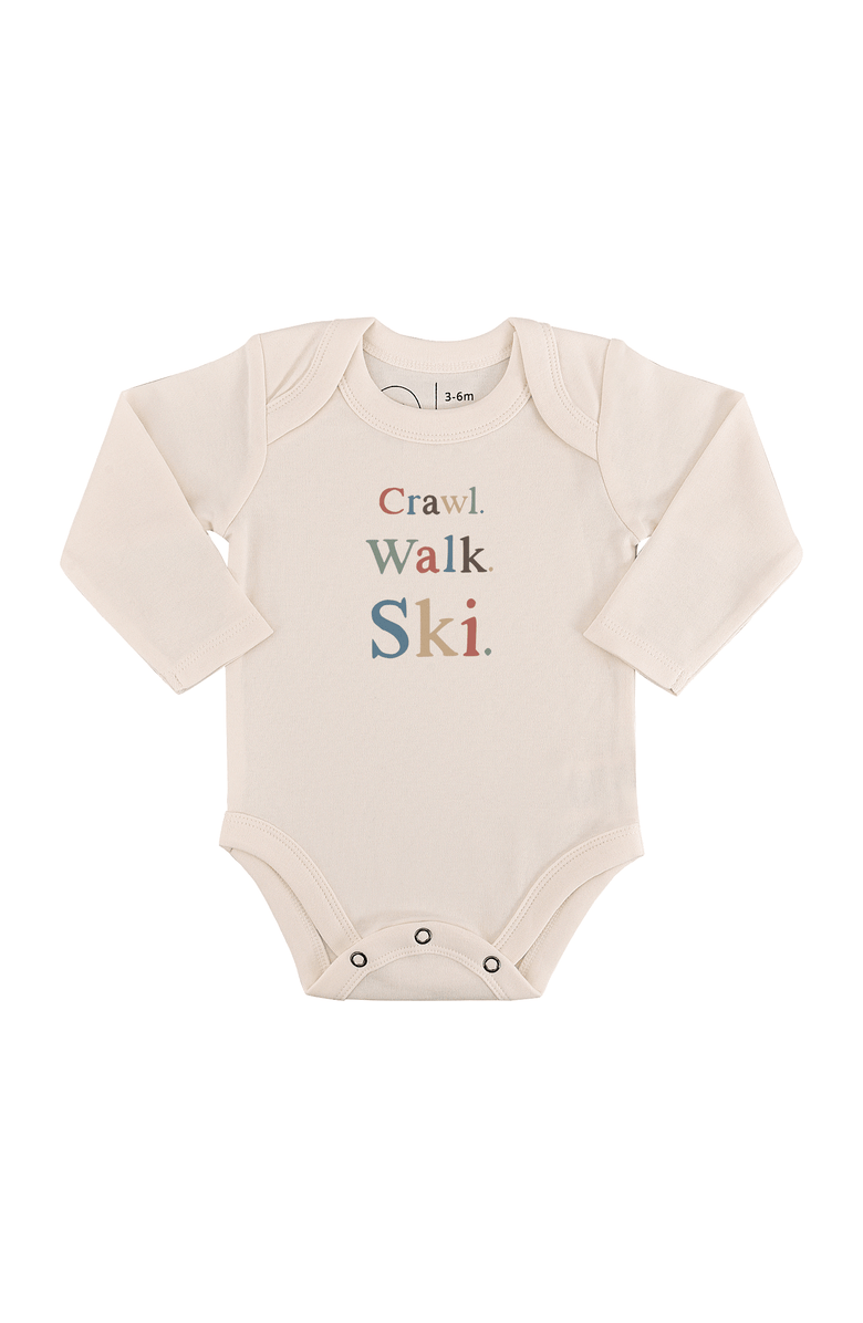 Finn + Emma Organic Baby Graphic Bodysuit | Crawl Walk Ski, Main, color, Off White