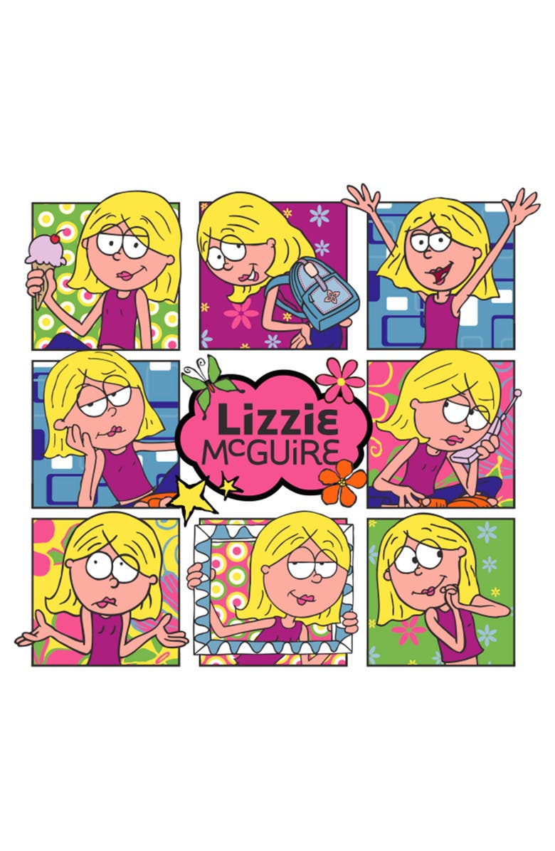 Lizzie McGuire Men's Lizzie McGuire Colorful Collage Graphic T-Shirt, Alternate, color, White