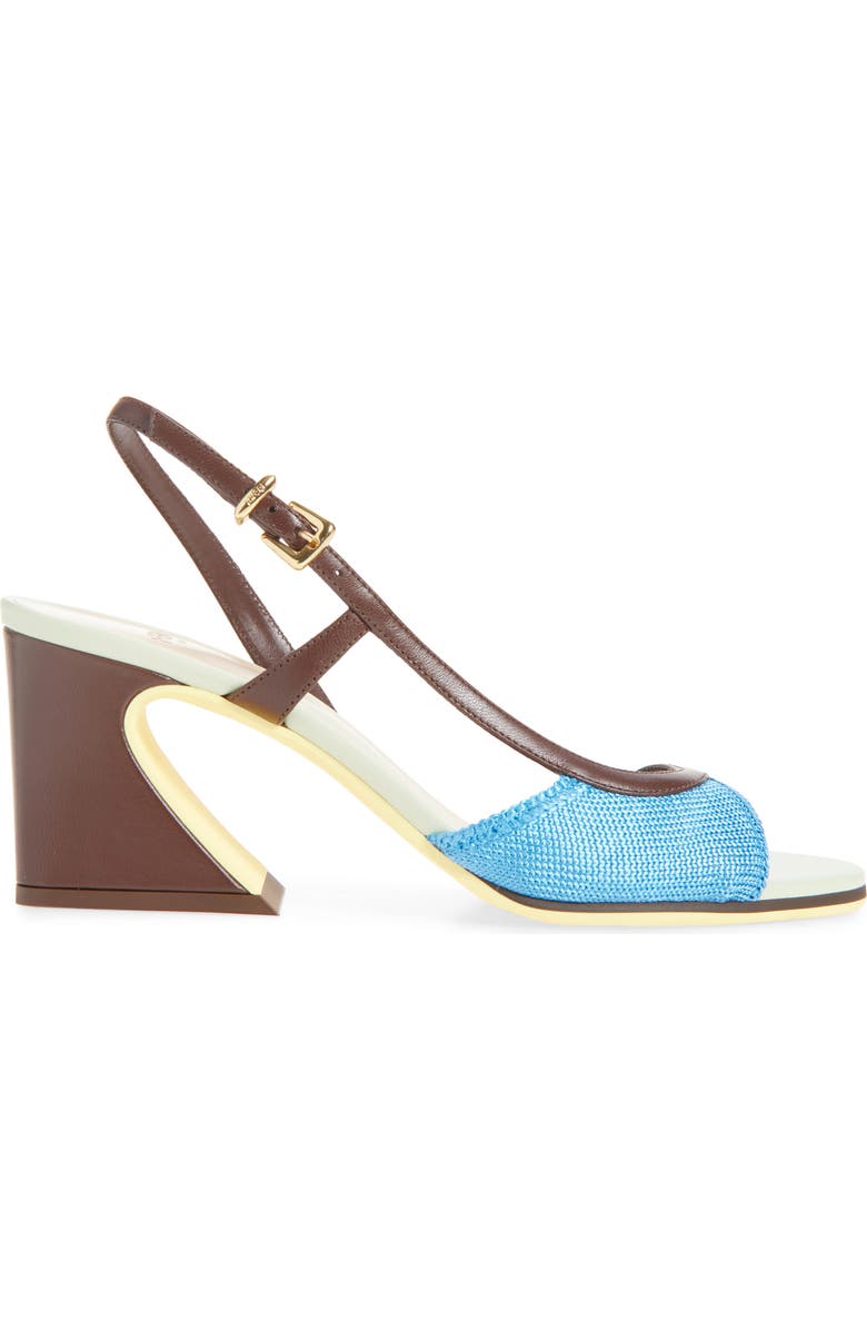 Fendi Arco Slingback Sandal, Alternate, color, Blue Carta Zucch Mahogany
