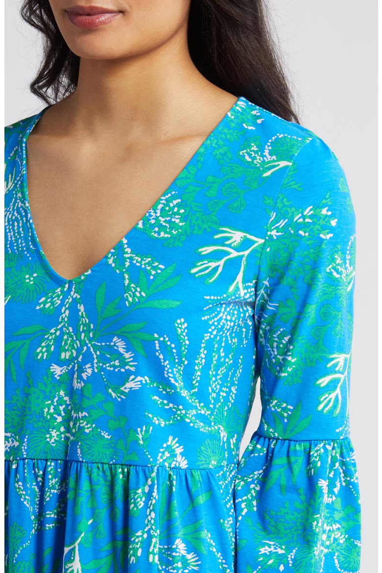 Jannie V-Neck A-Line Dress, Alternate, color, BRINY BLUE A BIT SALTY