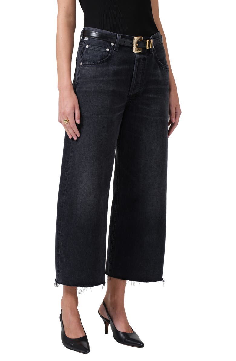 Citizens of Humanity Ayla Raw Hem High Waist Baggy Ankle Wide Leg Jeans, Main, color, Bronson