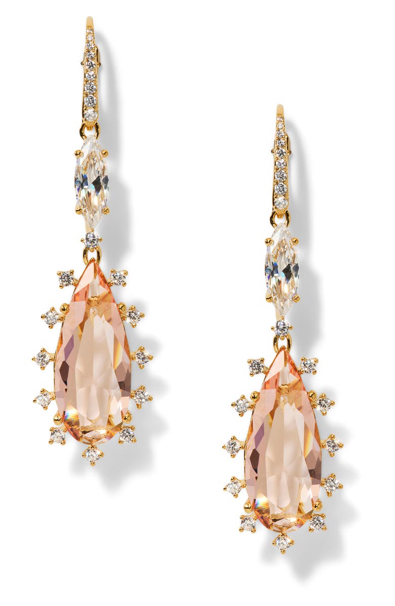 Nadri Mojito Cubic Zirconia Drop Earrings, Main, color, Gold