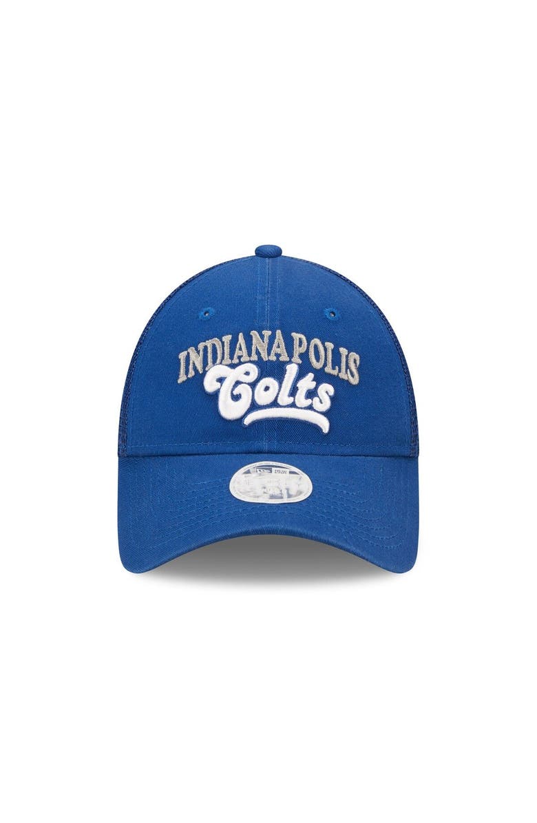New Era Women's New Era   Royal Indianapolis Colts Team Trucker 9FORTY Snapback Hat, Alternate, color, 