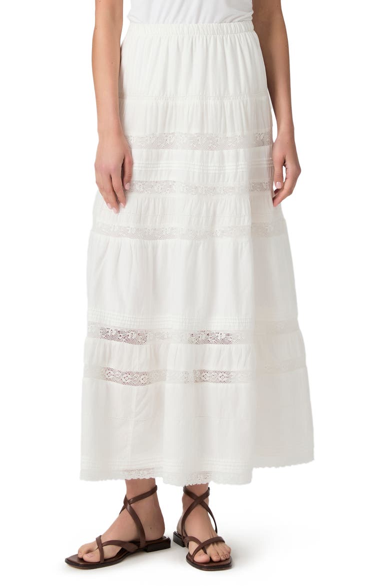 Rivoli Lace Maxi Skirt, Main, color, WHITE