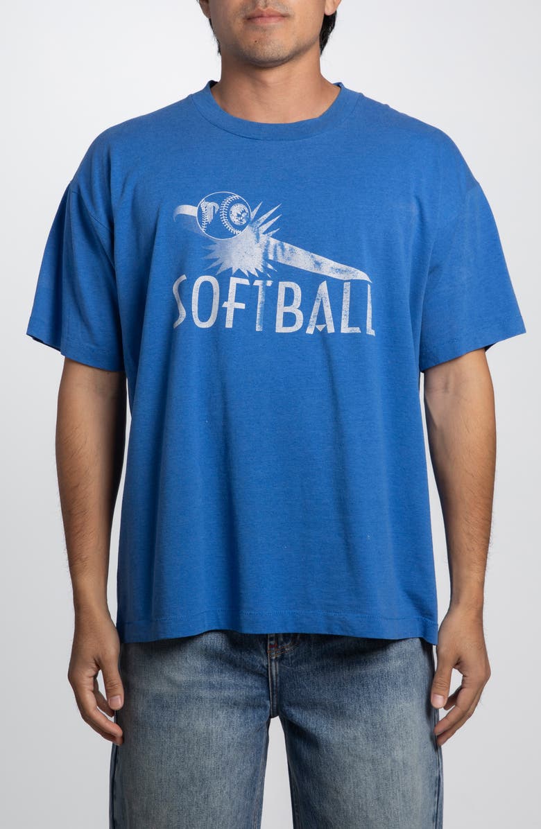 Elwood Vintage Softball Tee, Main, color, Blue