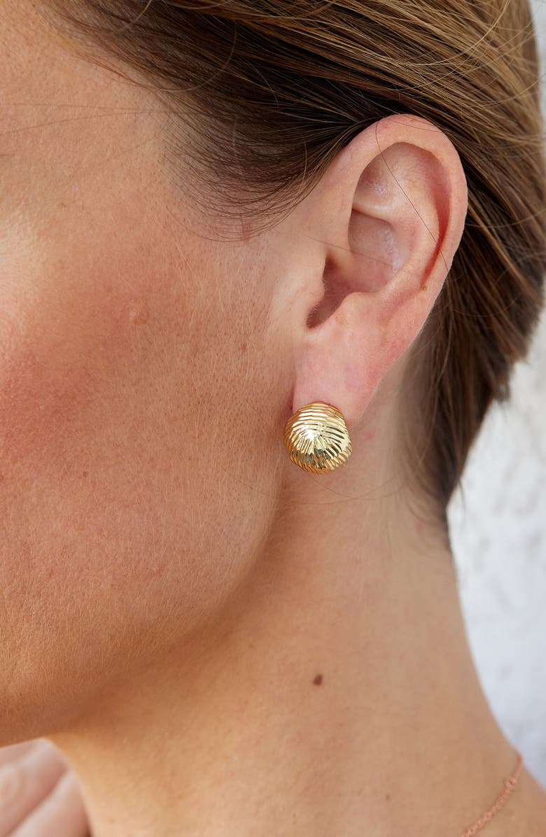 SAVVY CIE JEWELS Half Dome Round Stud Earrings, Alternate, color, Gold