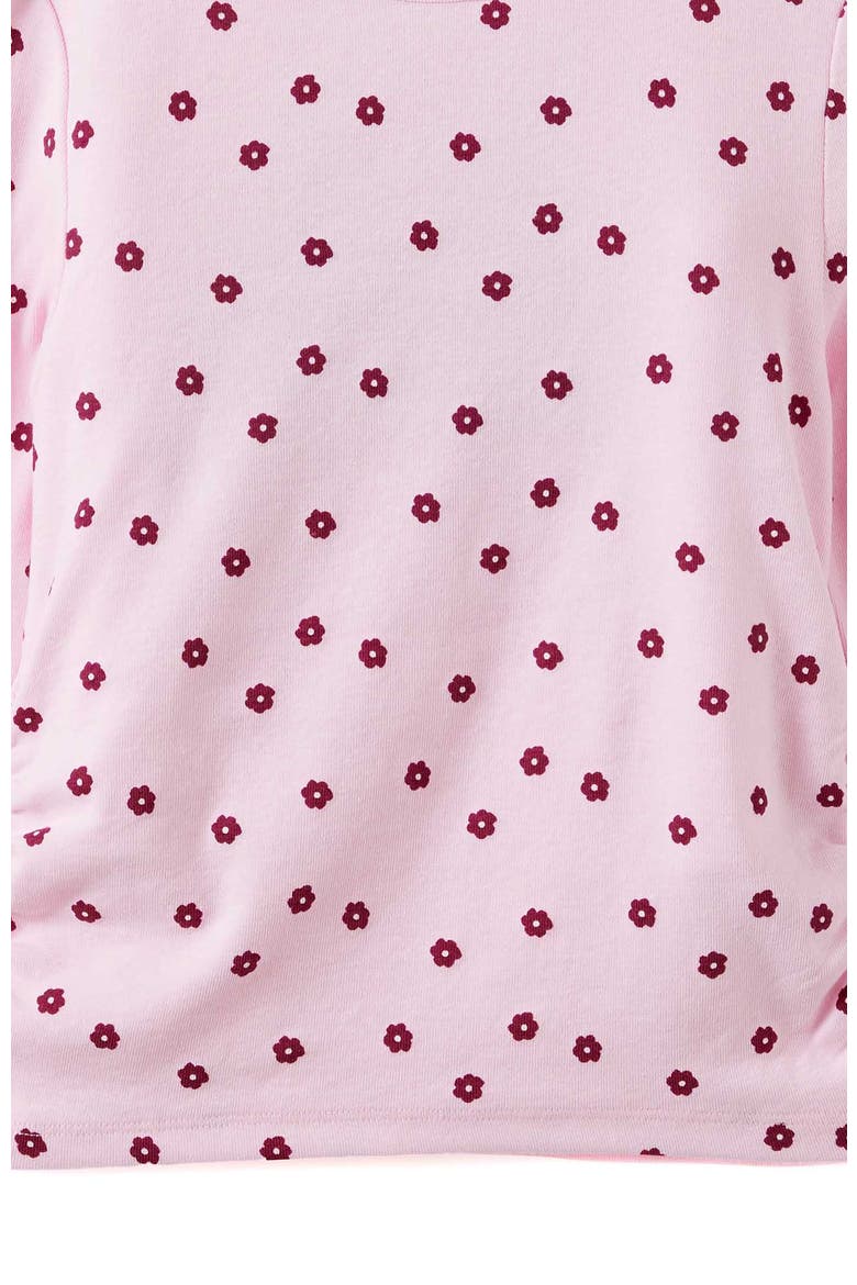 Kid's Fitted Long Sleeve Essential Gathered Top, Alternate, color, Ballet Pink Ditsy Floral