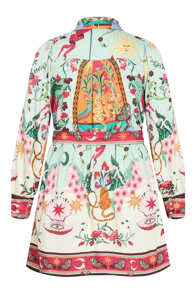 Ezra Mixed Print Long Sleeve Shirtdress, Alternate, color, HERO DREAMSCAPE