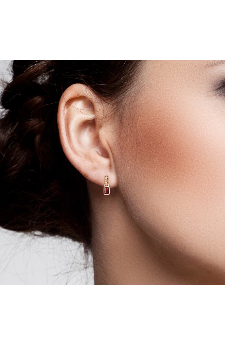 Julianna B. Gemstone Link Drop Earrings 10k, Alternate, color, Garnet/Gold