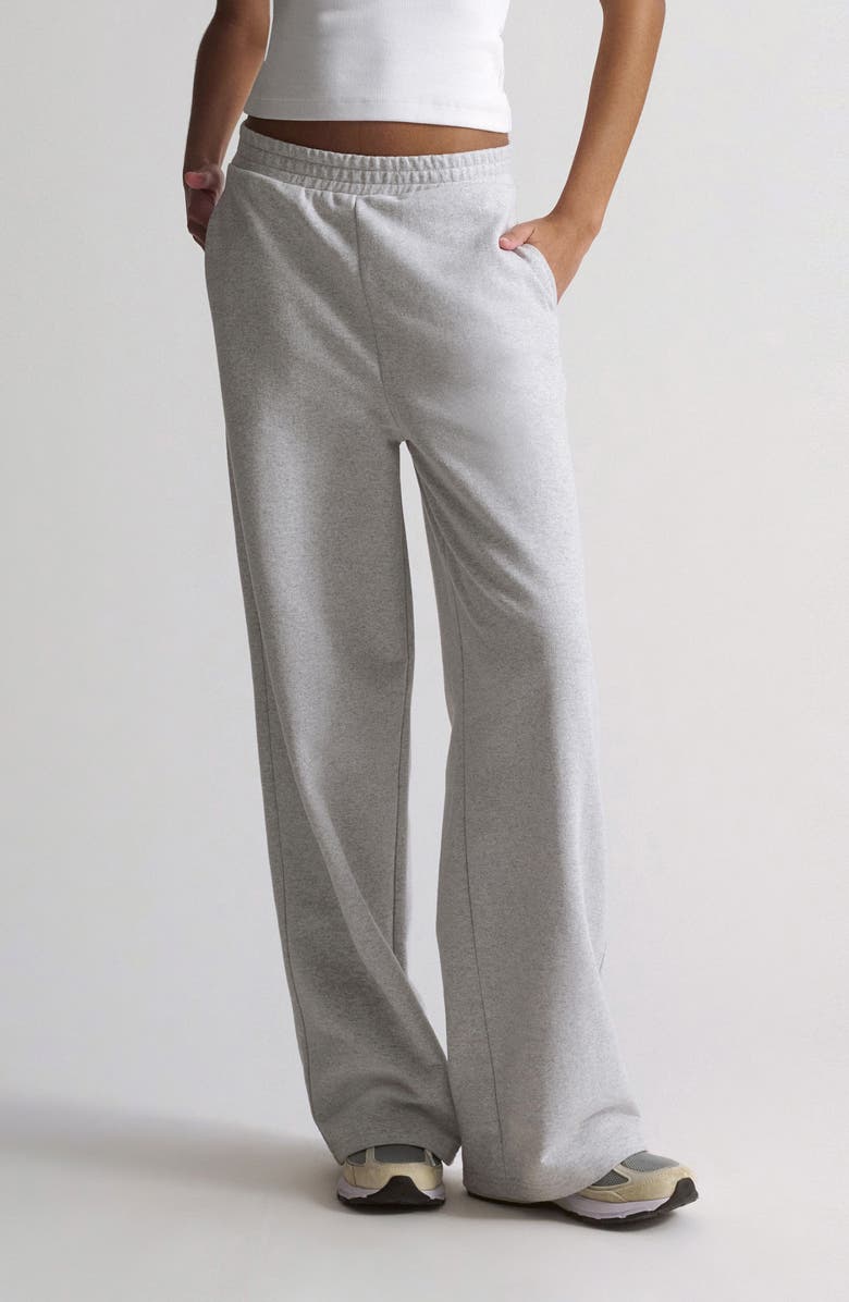 Brooklyn Industries Wide Leg Sweatpants, Main, color, Light Grey Melange