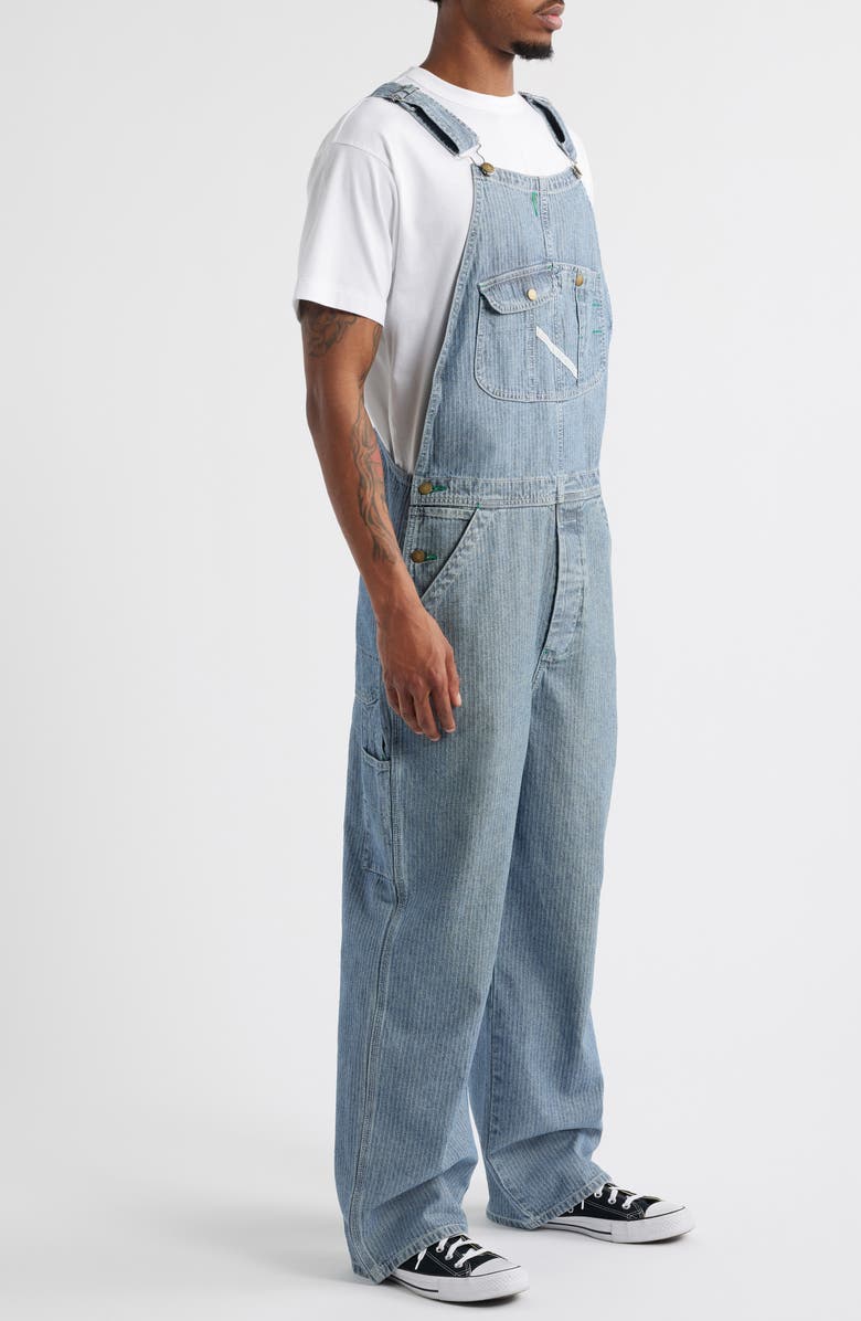 Elwood Bleacher Stripe Denim Overalls, Alternate, color, Railroad Stripe