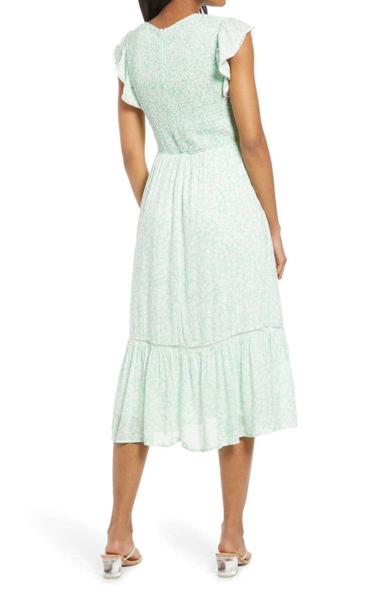 Lost + Wander Blossom & Bloom Floral Smocked Dress, Alternate, color, 