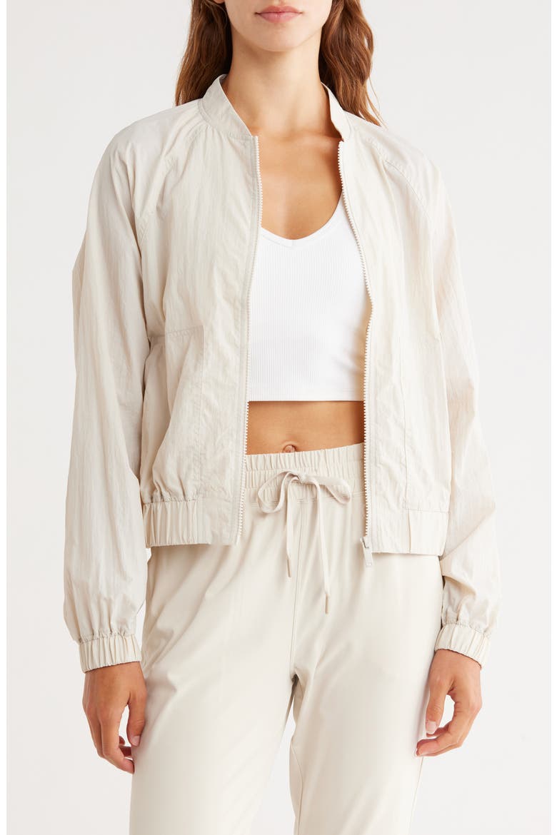 Kinetic Nylon Bomber Jacket, Main, color, GREY MOONBEAM
