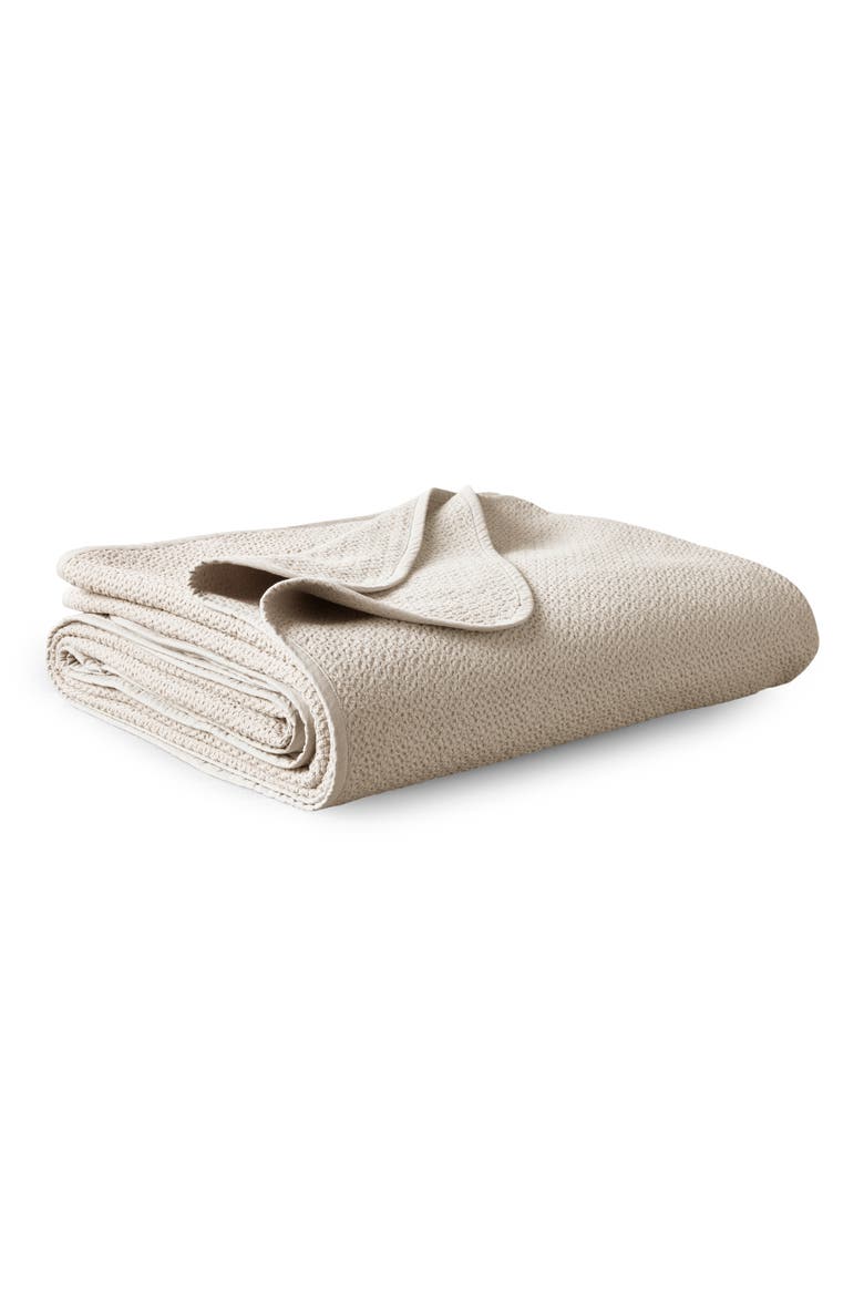Honeycomb Organic Cotton Throw Blanket, Main, color, IVORY