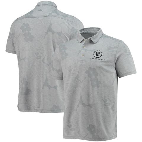 Men's Tommy Bahama Gray TRACKHOUSE RACING Miramar Blooms Team Logo Polo