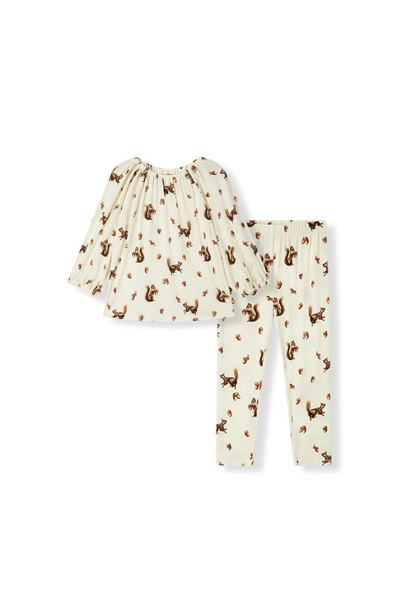 Milkbarn Luxe Stretch Dress and Legging Set, Main, color, Chipmunk