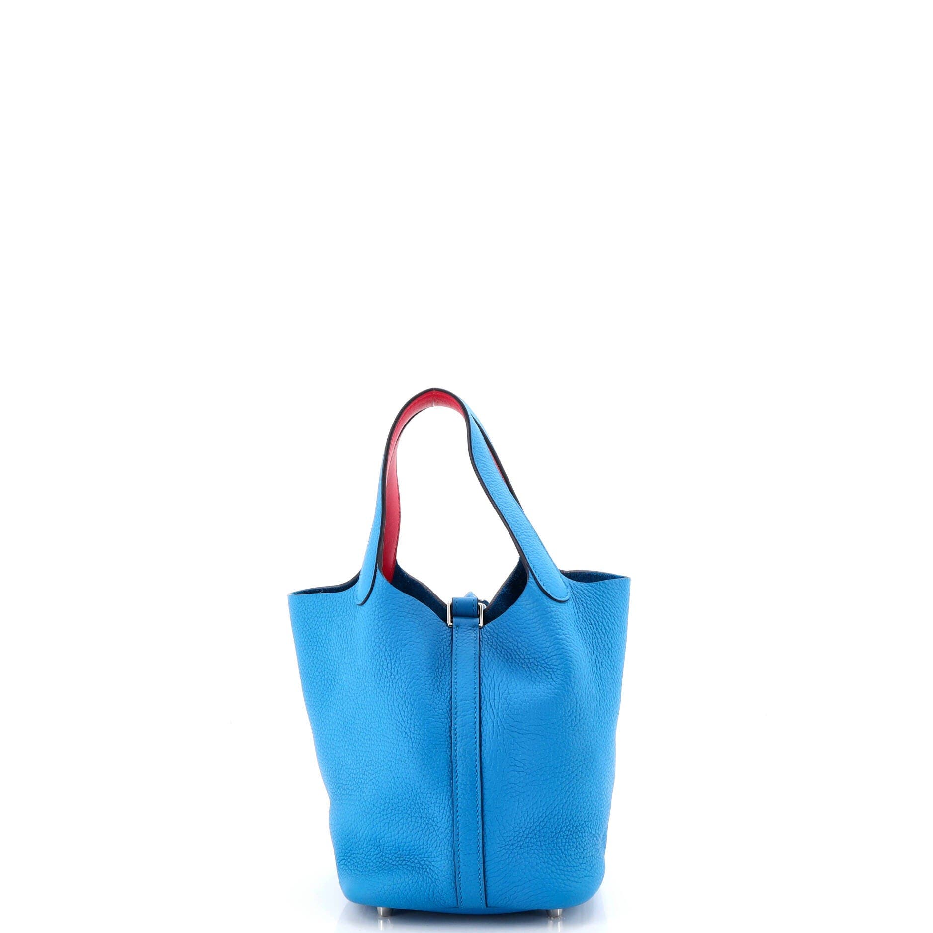 Pre-Owned Hermes Eclat Picotin Lock Bag Clemence PM, Alternate, color, Bleu Frida