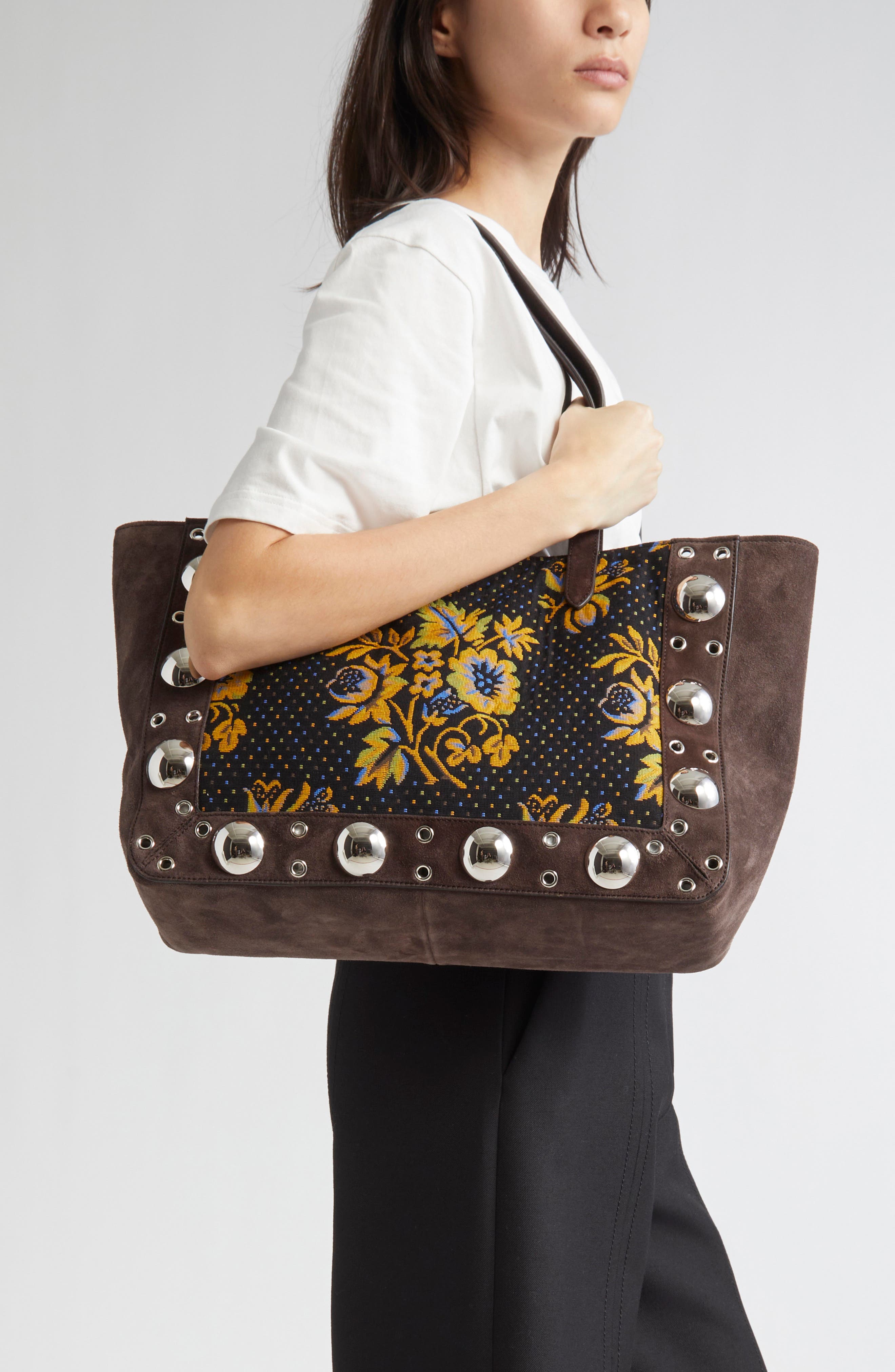 Valentino Garavani Large Nellcôte Studded Tote, Alternate, color, Rcb Testa Di Moro Multi