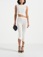 Manière De Voir Aimee Pointelle Asymmetric Capri Leggings