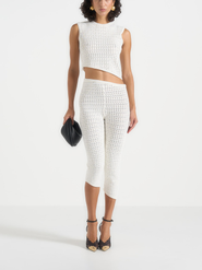Manière De Voir Aimee Pointelle Asymmetric Capri Leggings