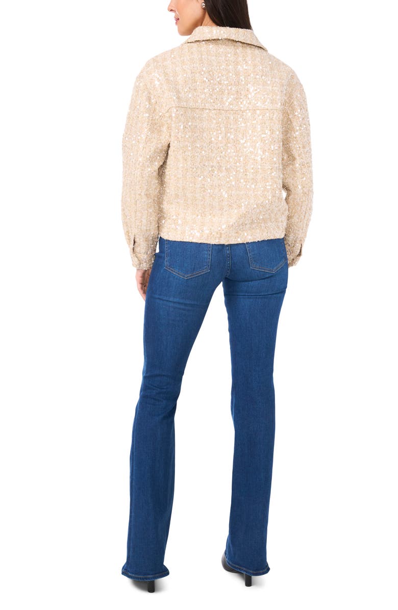 Vince Camuto Sequin Tweed Jacket, Alternate, color, Soft Gold