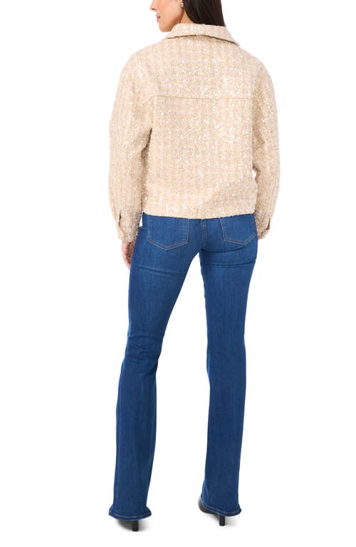 Vince Camuto Sequin Tweed Jacket In Gold