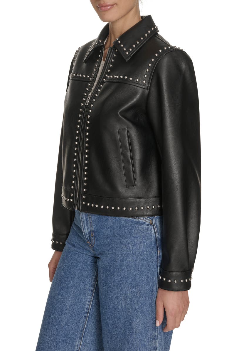 Levi's<sup>®</sup> Studded Faux Leather Jacket, Alternate, color, Black