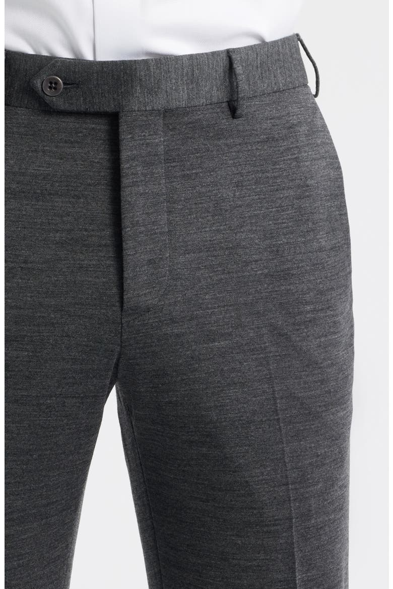 Parker Flat Front Wool Dress Pants, Alternate, color, CHARCOAL
